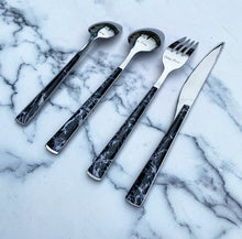 Load image into Gallery viewer, Black Marble Cutlery Set