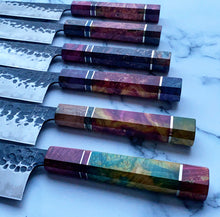 Load image into Gallery viewer, Technicoloured Carbon Drip Kiritsuke Knife