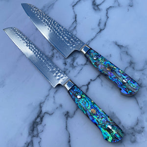 Abalone Pāua Hammered Duo Knife Set – Cutlery Luxury