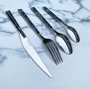 Black Marble Cutlery Set
