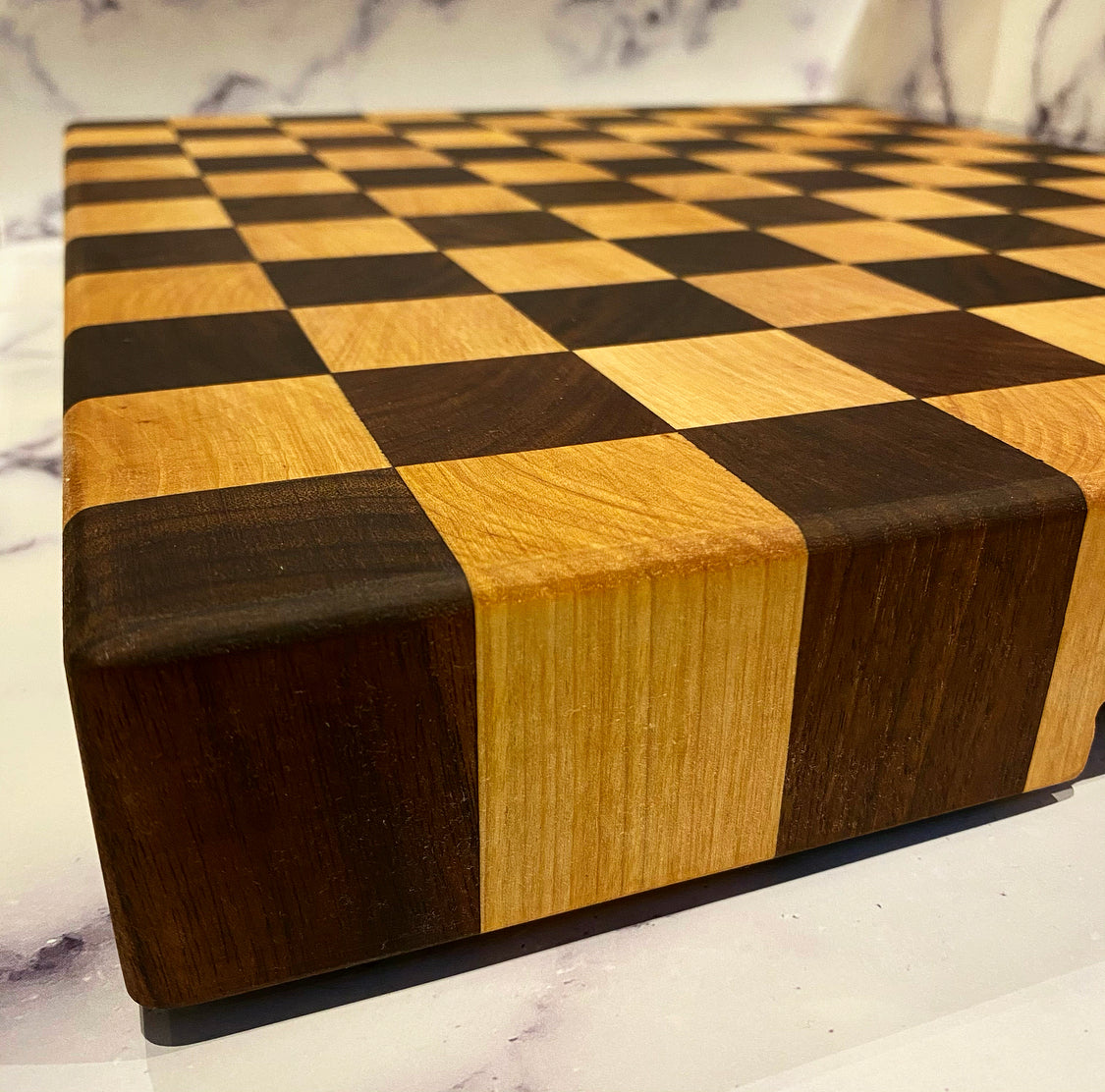 Dark Checkered Cutting Board
