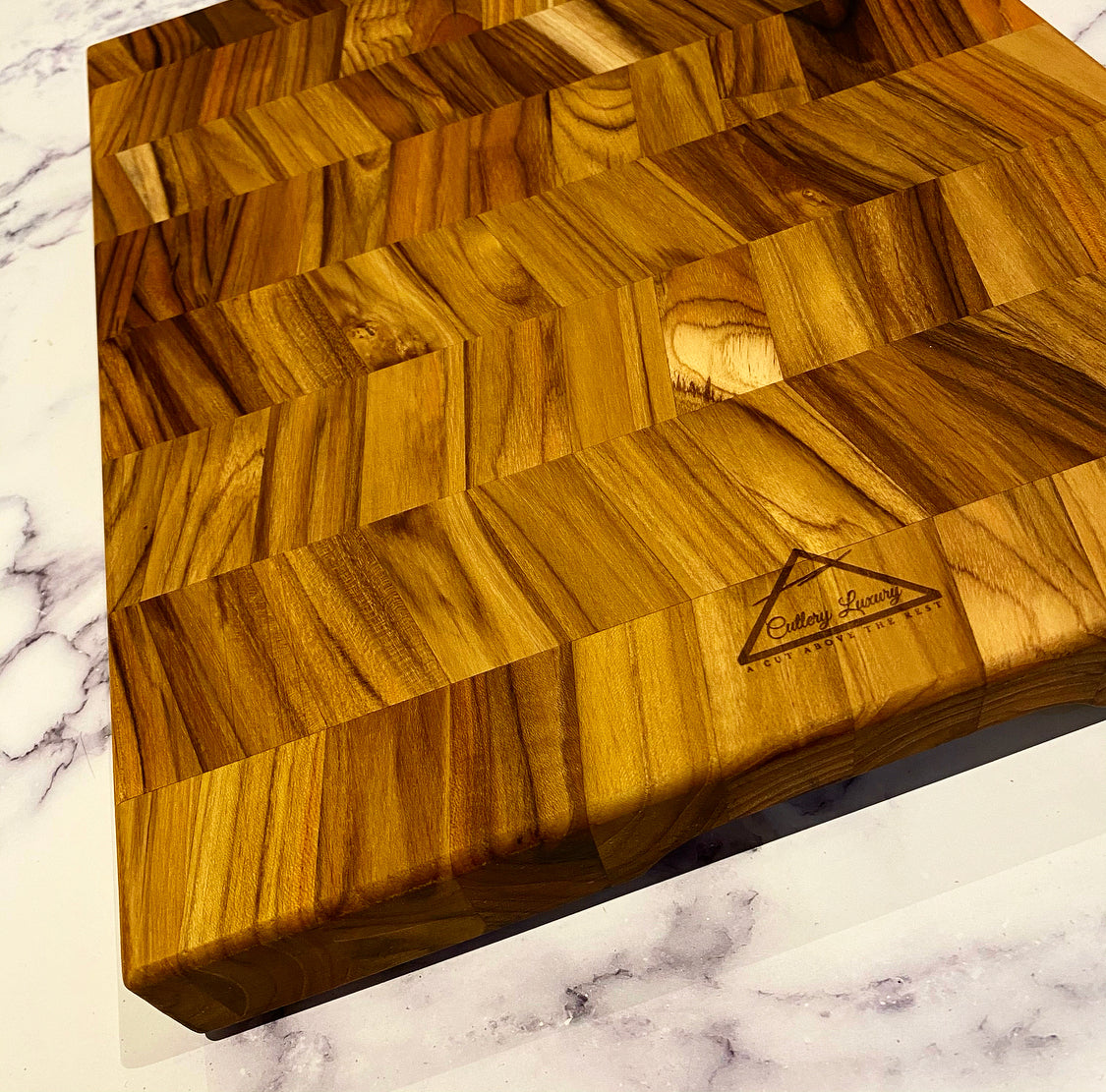 Acacia Wood End Grain Cutting Board Double Sided Rectangular