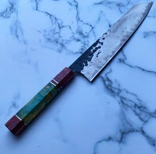 Load image into Gallery viewer, Technicoloured Carbon Drip Kiritsuke Knife
