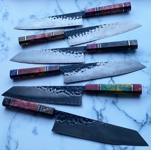 Technicoloured Carbon Drip Kiritsuke Knife