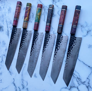 Technicoloured Carbon Drip Kiritsuke Knife