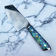 Load image into Gallery viewer, Abalone Pāua Damascus Cleaver

