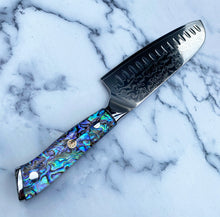 Load image into Gallery viewer, Abalone Pāua Santoku Kitchen Knife
