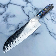 Load image into Gallery viewer, Abalone Pāua Santoku Kitchen Knife
