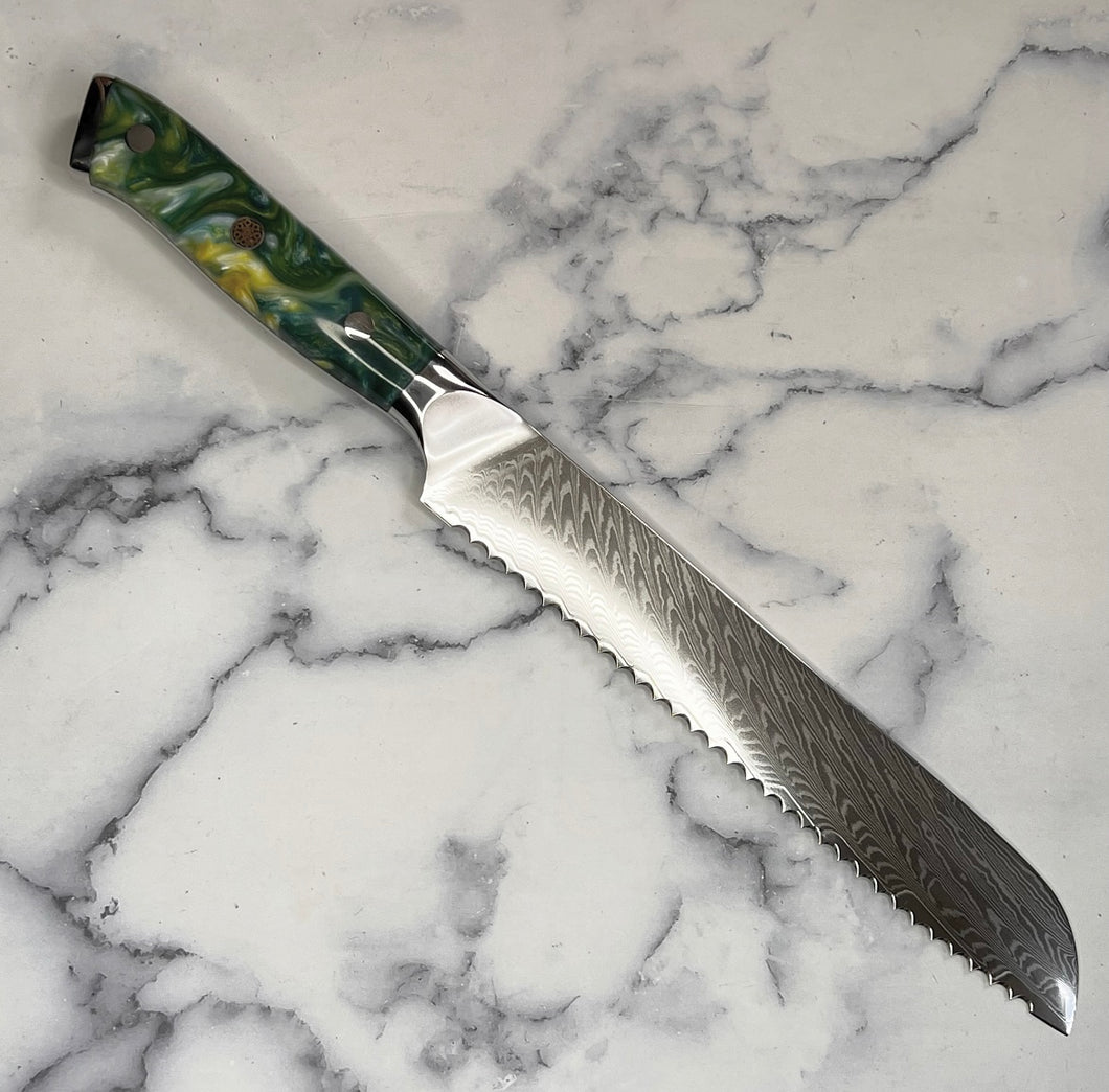 Galaxy Damascus Bread Knife