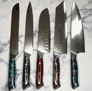 Galaxy Damascus Kitchen Knife Set