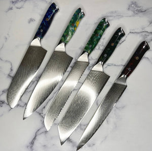 Galaxy Damascus Chef Knife Set