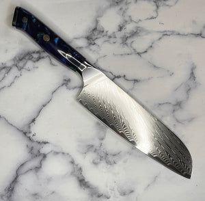 Galaxy Damascus Santoku Chef Knife