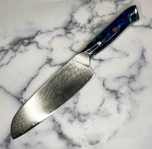Galaxy Damascus Santoku Chef Knife