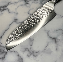 Load image into Gallery viewer, Galaxy Damascus Hammered Santoku Chef Knife
